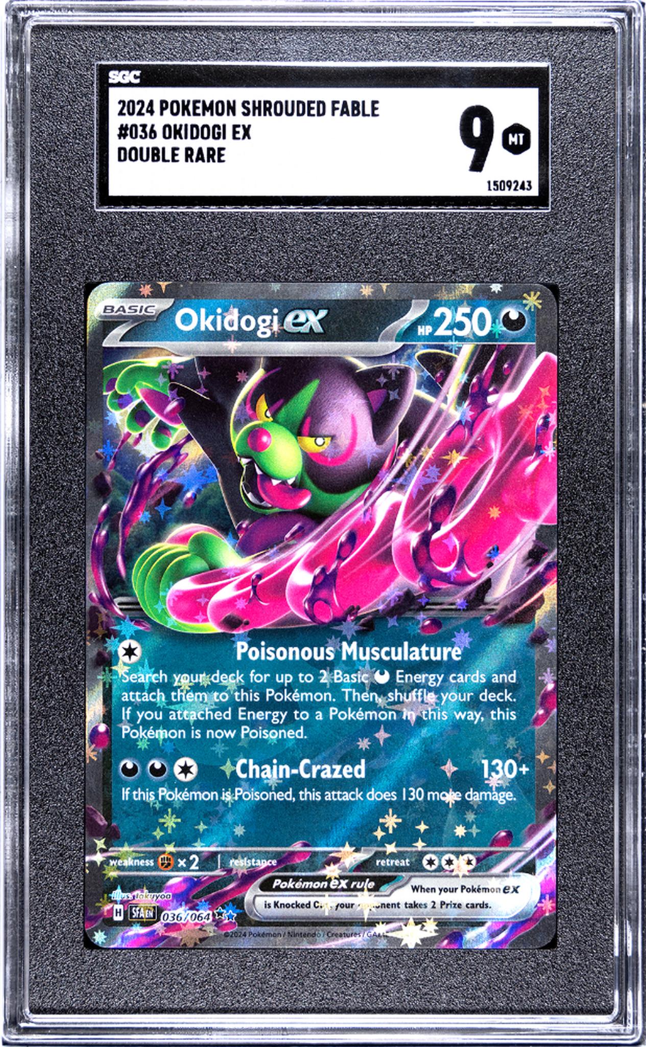 2024 Pokemon Shrouded Fable #036 Okidogi Ex SGC 9