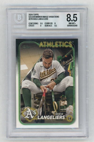 2024 Topps #278 Shea Langeliers Golden Mirror Image Variation SSP BGS 8.5