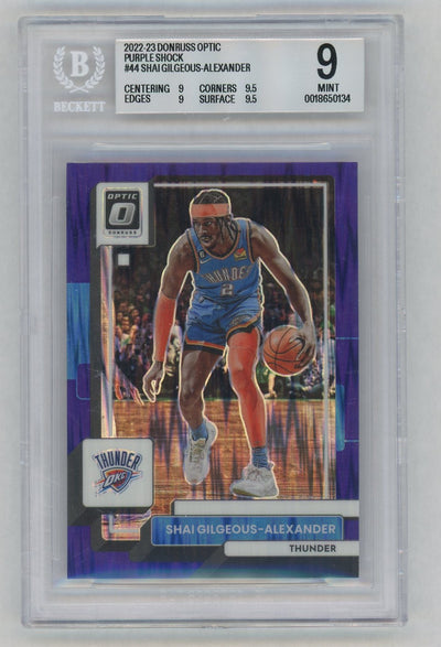 2022-23 Donruss Optic Shai Gilgeous-Alexander #44 Purple Shock BGS 9