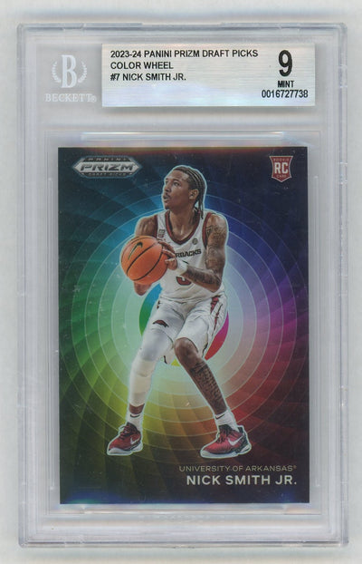 2023-24 Panini Prizm Draft Picks Nick Smith Jr. #7 Color Wheel BGS 9