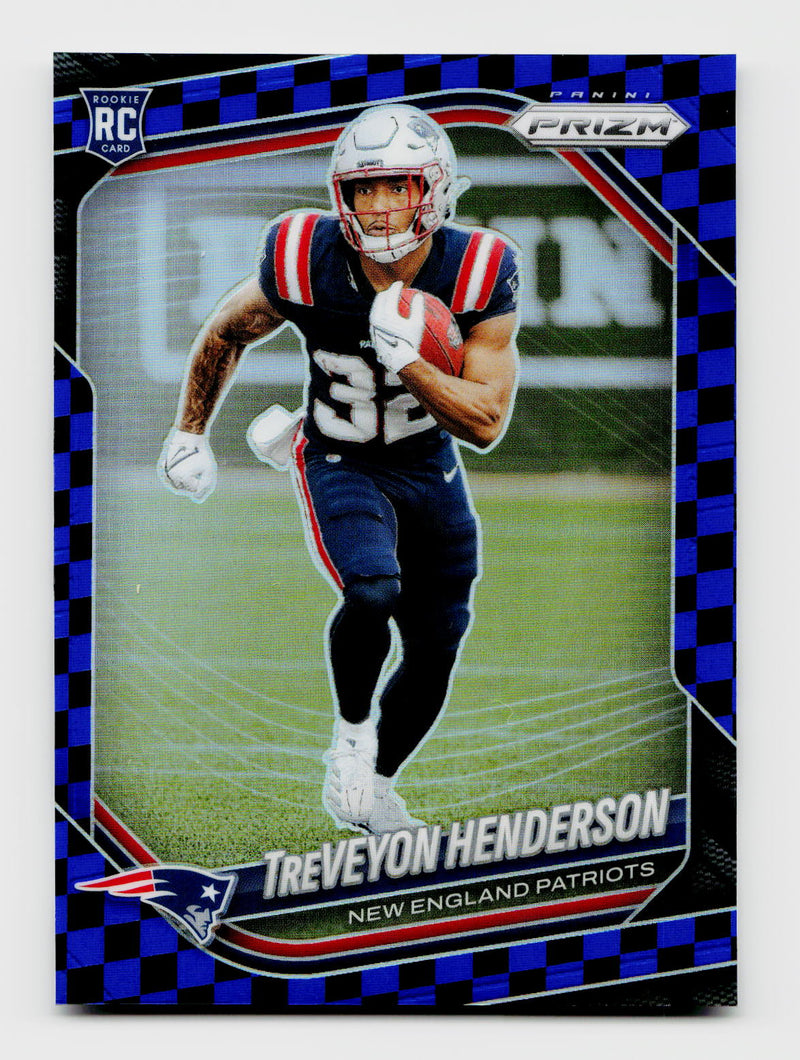 2025 Prizm #343 Treveyon Henderson Blue Checker Rookie RC SSP