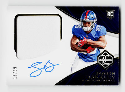 2018 Panini Limited Saquon Barkley Rookie RC Player-Worn Patch Auto /99