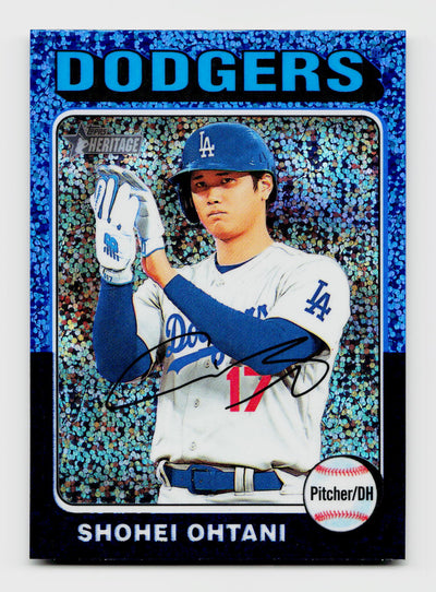 2023 Topps Heritage #371 Shohei Ohtani Blue Sparkle Refractor