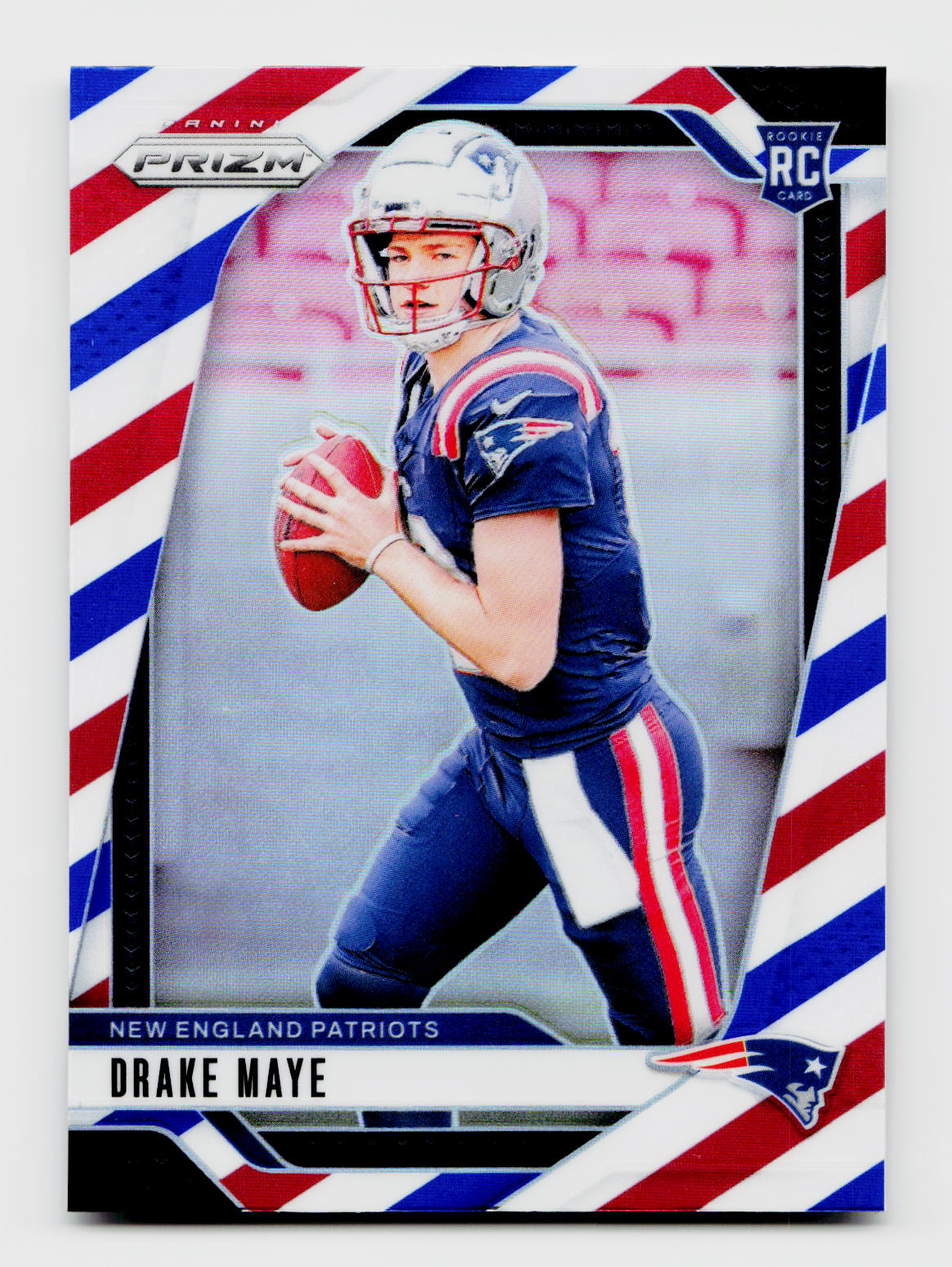 2024 Panini Prizm #329 Drake Maye Red White & Blue Prizm RC