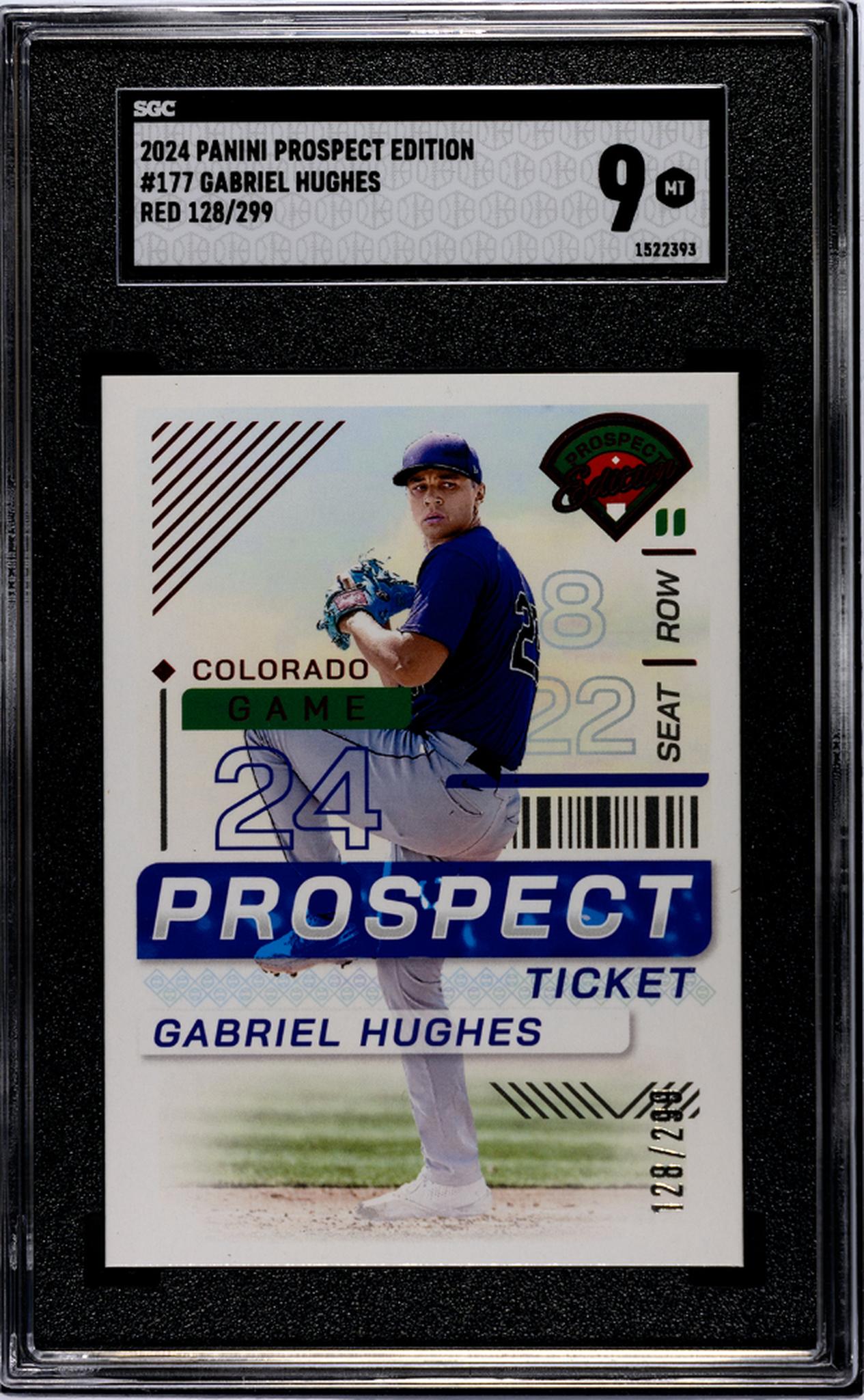 2024 Panini Prospect Edition Red Gabriel Hughes #177 /299 SGC 9