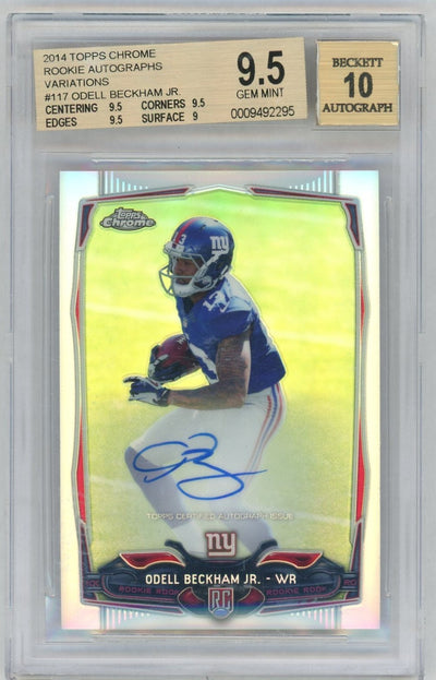 2014 Topps Chrome Odell Beckham Jr. Rookie Auto #117 /15 BGS 9.5