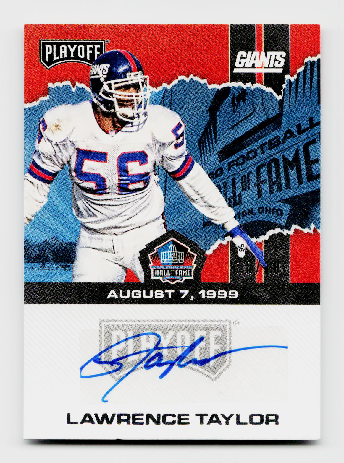 2016 Panini Playoff #7 Lawrence Taylor Autograph /10 New York Giants
