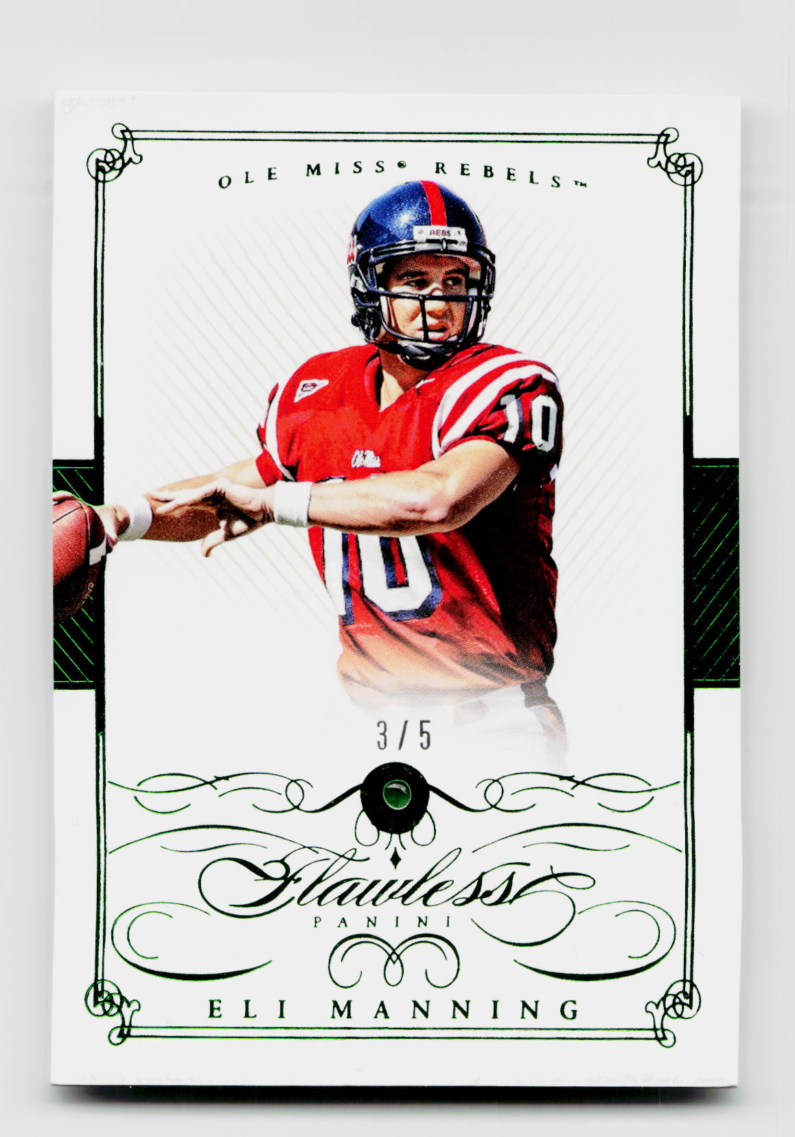 2015 Flawless #51 Eli Manning Green Emerald 3/5 Ole Miss Rebels