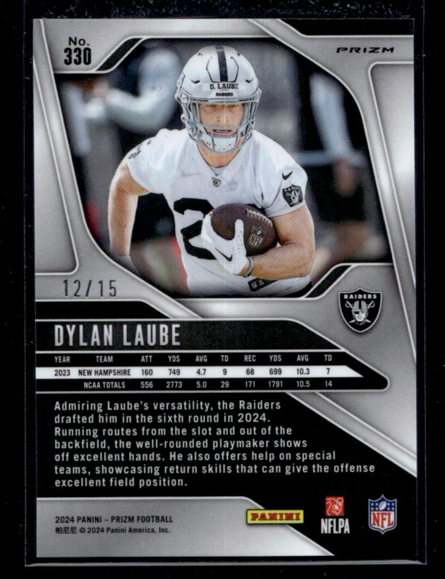 2024 Panini Prizm Dylan Laube #330 RC /15
