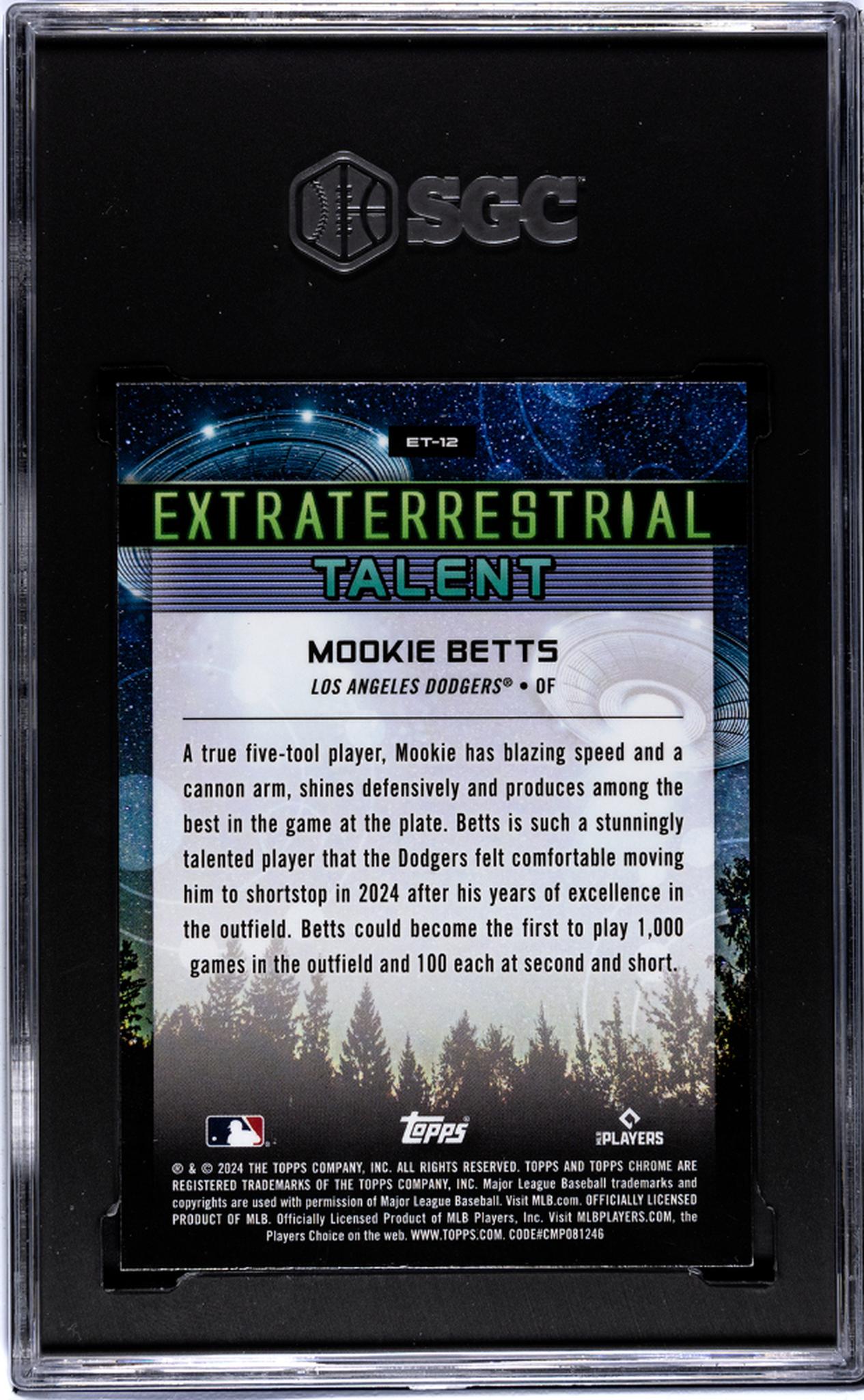 2024 Topps Cosmic Chrome Extraterrestrial Talent Mookie Betts #ET-12 SGC 9