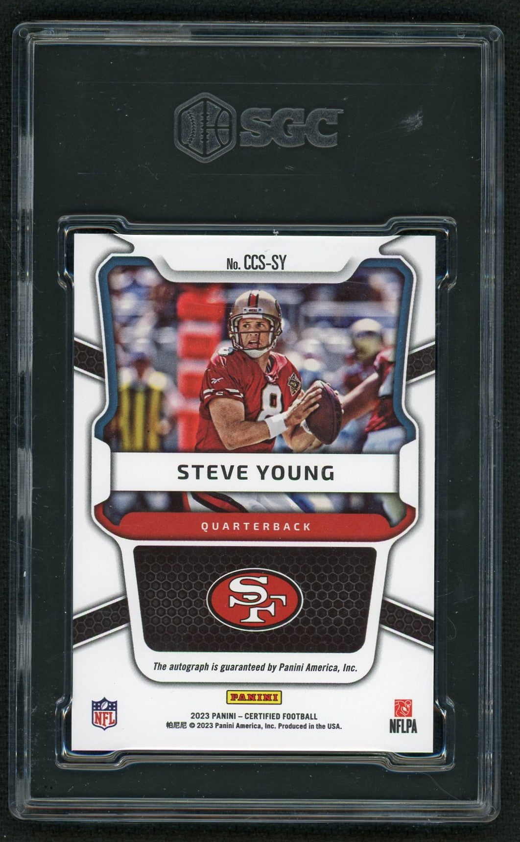 2023 Certified Steve Young Canton Signatures Auto Mirror Blue /20 SGC 10