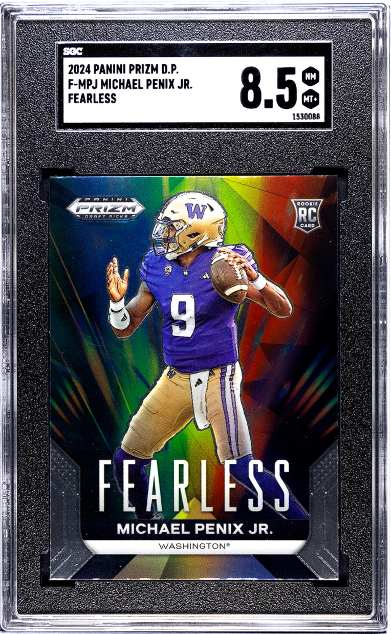 2024 Panini Prizm Draft Picks #F-MPJ Michael Penix Jr. Fearless SGC 8.5