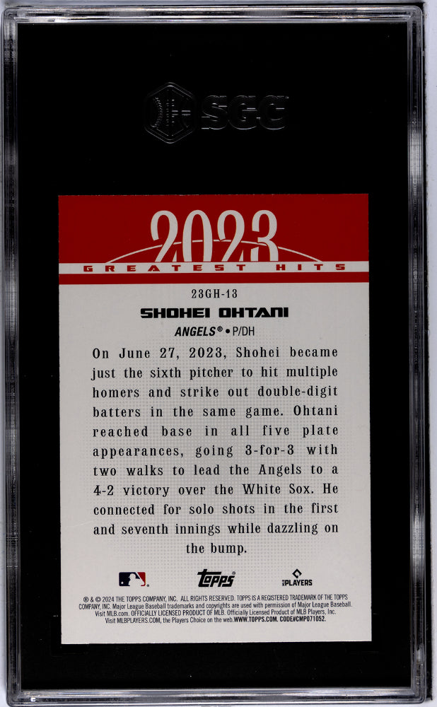2024 Topps #23GH-13 Shohei Ohtani '23 Greatest Hits SGC 9