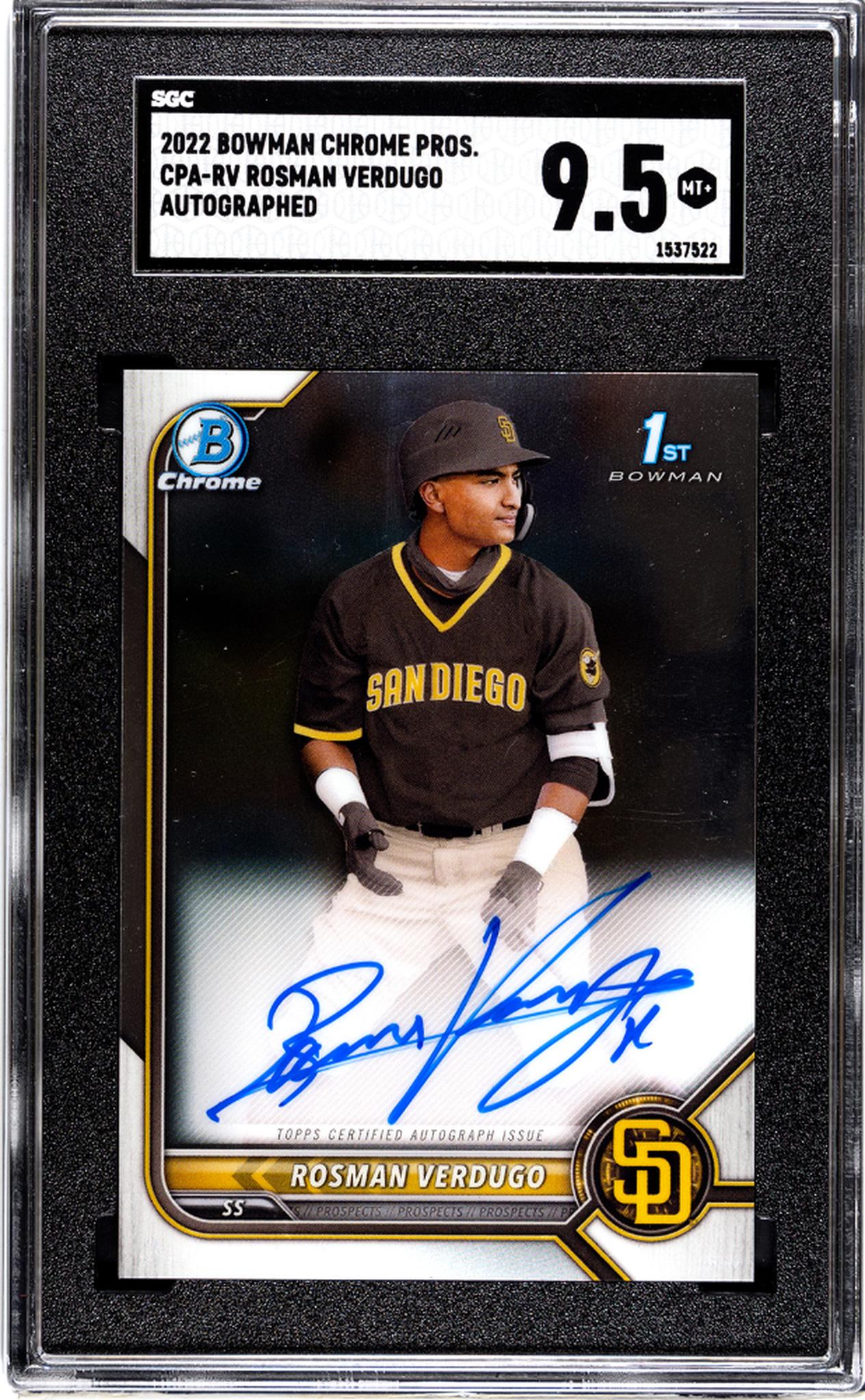 2022 Bowman Chrome #CPA-RV Rosman Verdugo SGC 9.5