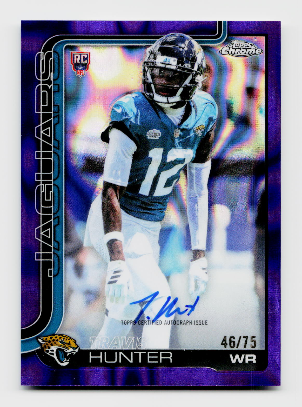 2025 Topps Chrome #RA-TRHU Travis Hunter /75 Purple Lava