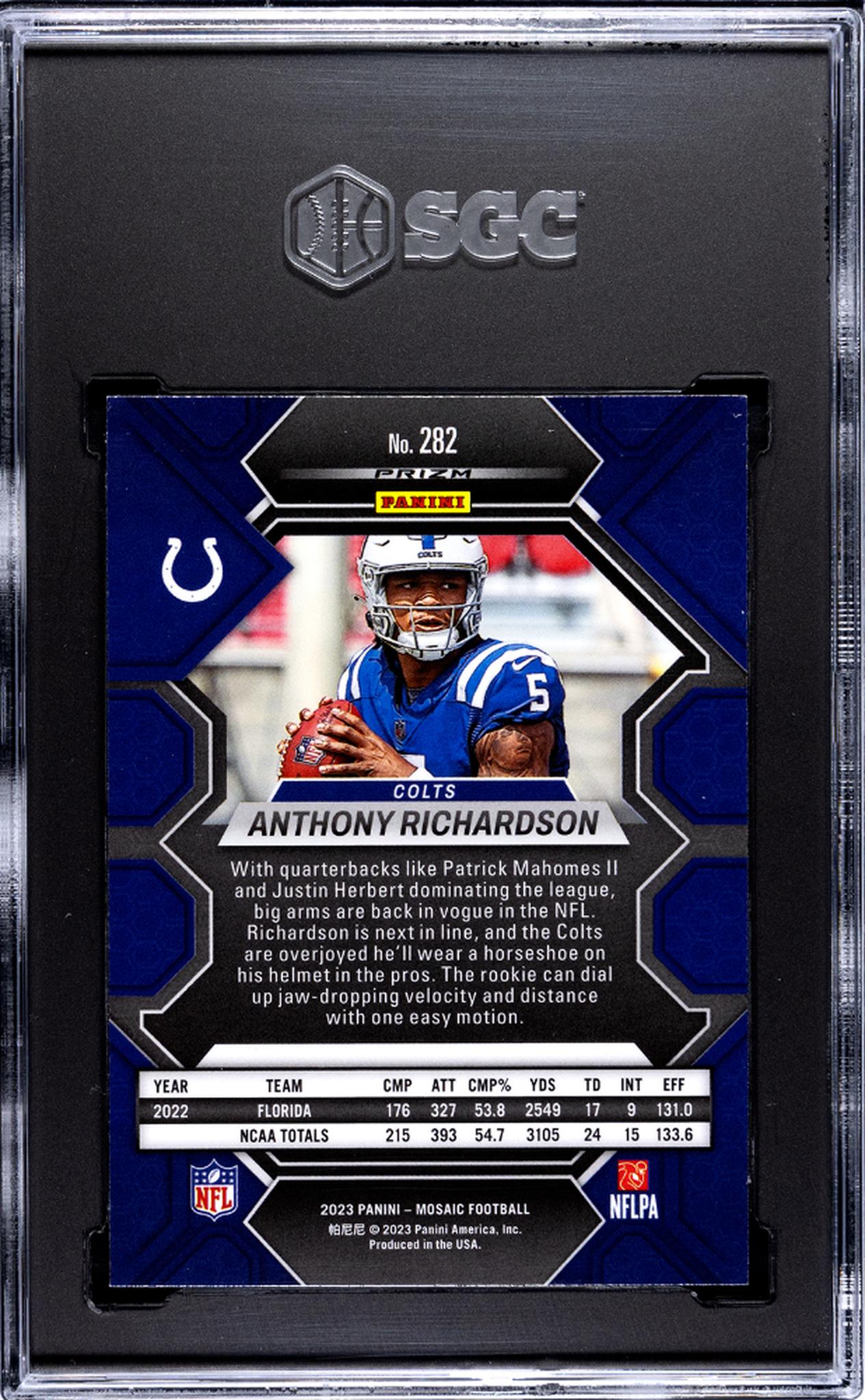 2023 Panini Mosaic #282 Anthony Richardson Mosaic Prizm Rookie SGC 9.5  