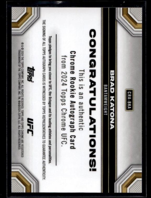 2024 Topps Chrome Gold Brad Katona #CR-BKA RC Auto /50
