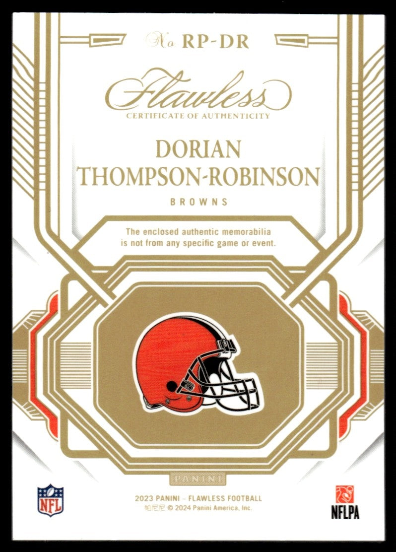 2023 Panini Flawless Rookie Patches Dorian Thompson-Robinson #RP-DR RC Patch /10