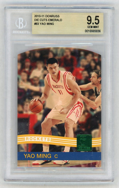 2010-11 Donruss Die Cuts Emerald Yao Ming #83 Beckett 9.5