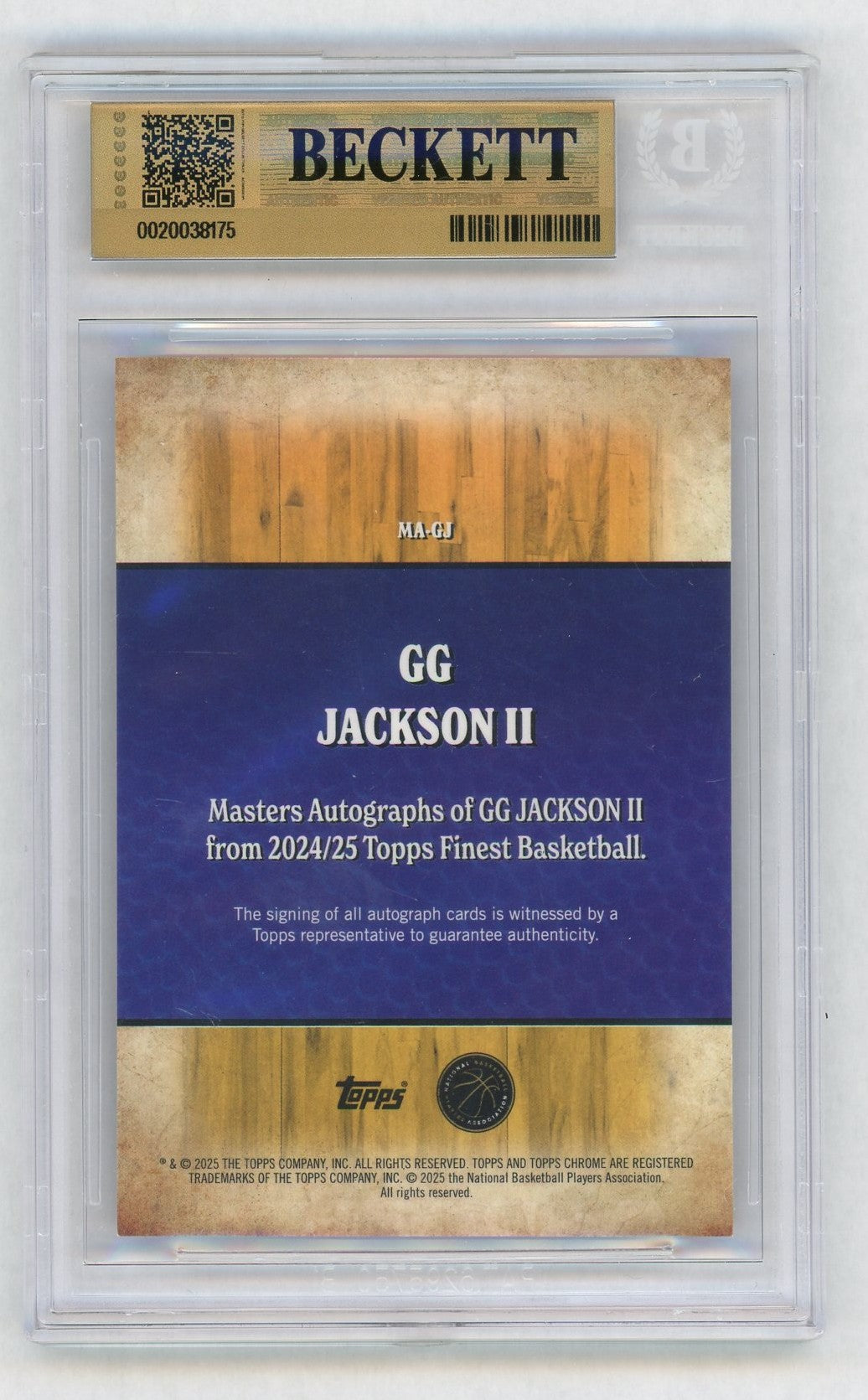 2024-25 Topps Finest GG Jackson II Red Geometric Rookie RC Auto SSP /5 BGS 9.5