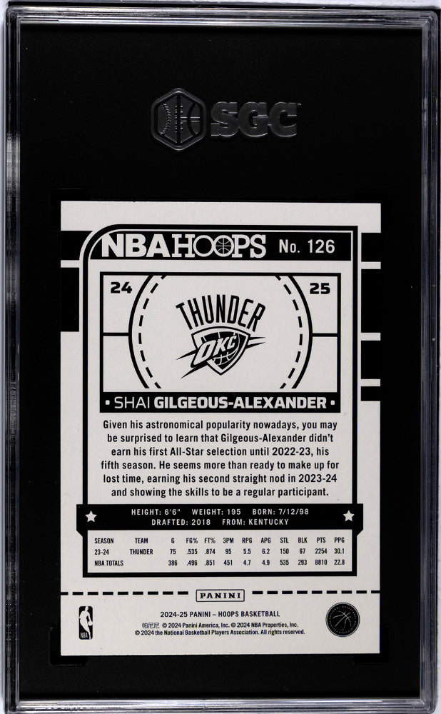 2024-25 Panini Hoops #126 Shai Gilgeous-Alexander SGC 10