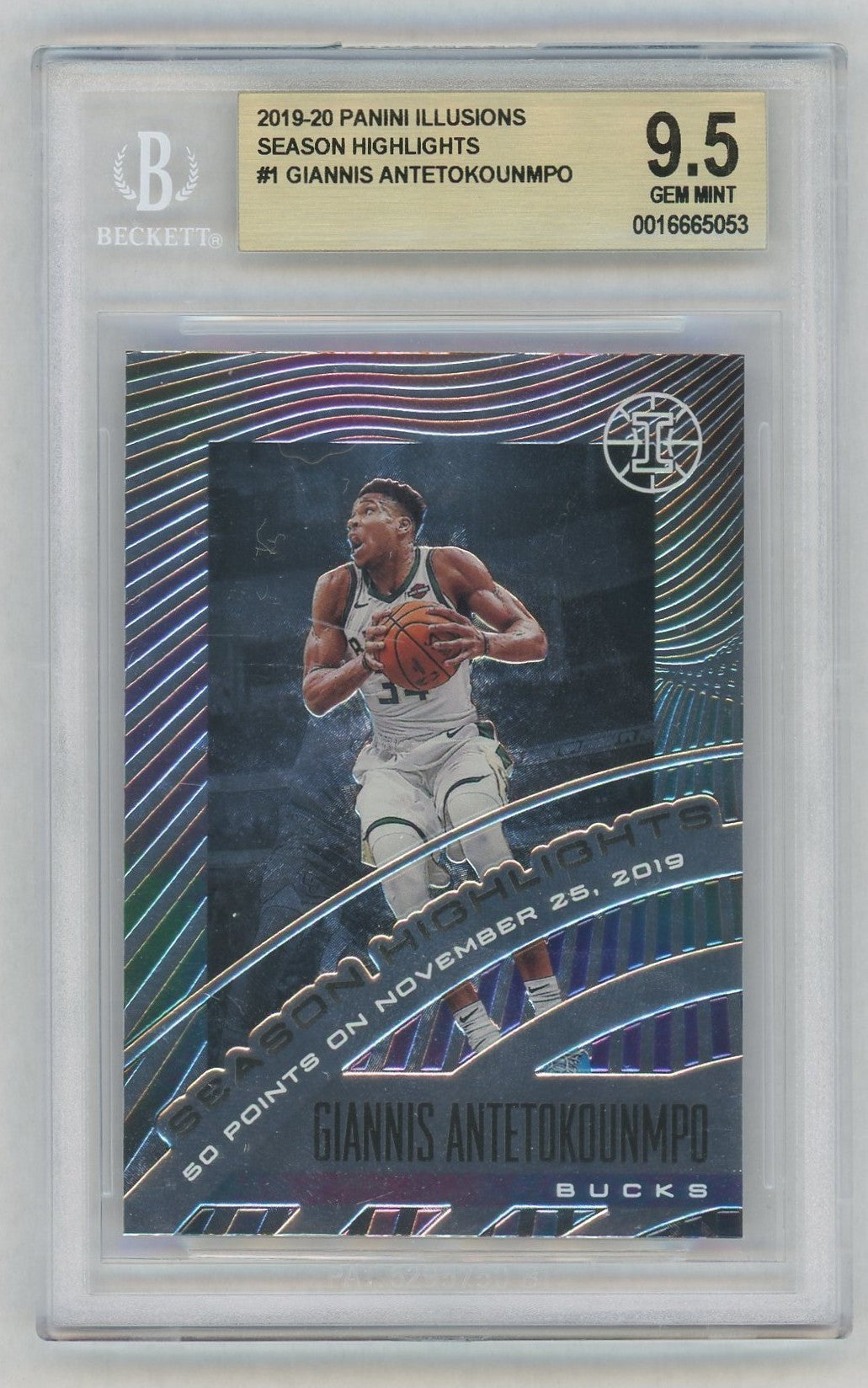 2019-20 Illusions #1 Giannis Antetokounmpo Season Highlights BGS 9.5