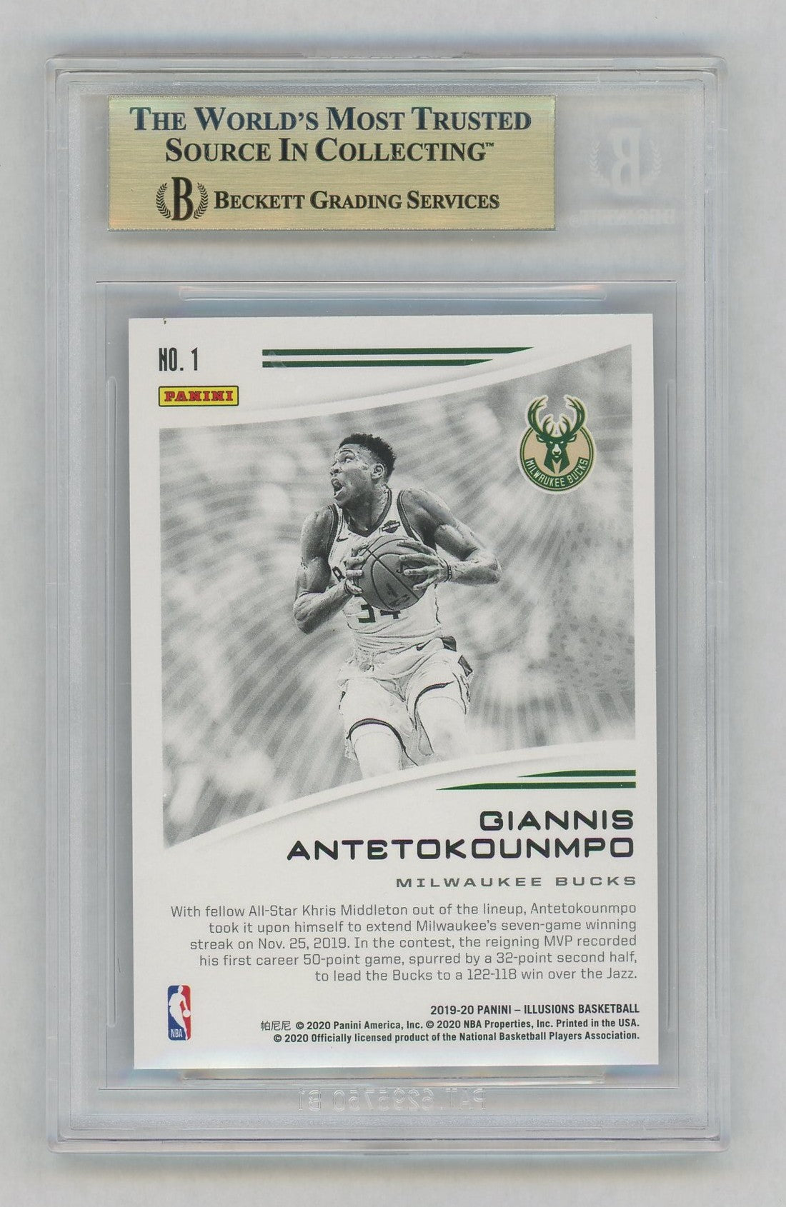 2019-20 Illusions #1 Giannis Antetokounmpo Season Highlights BGS 9.5