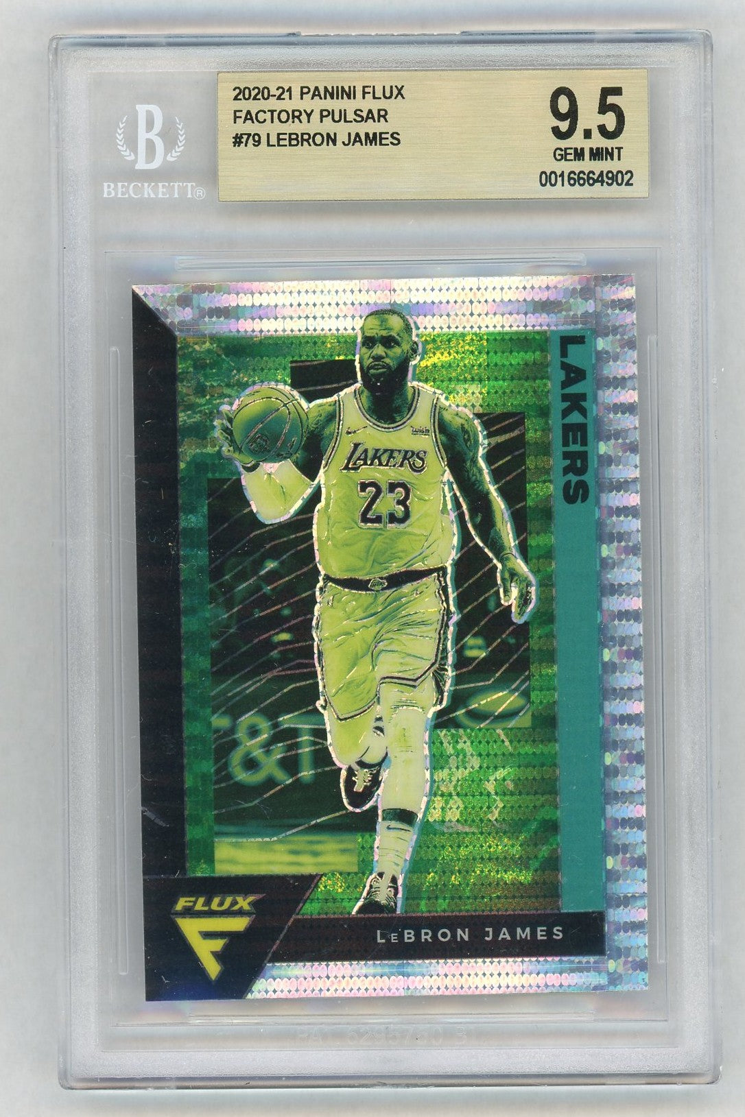 2020-21 Flux #79 LeBron James Factory Pulsar BGS 9.5