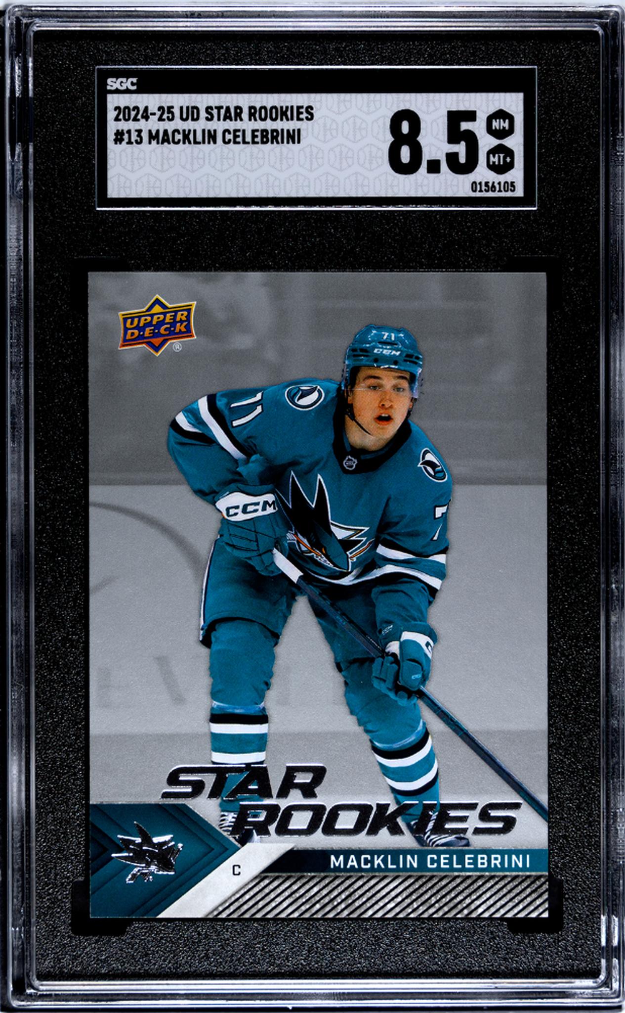 2024 UD Star Rookies #13 Macklin Celebrini Star Rookies SGC 8.5