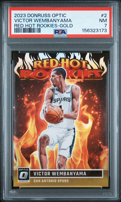 2023 Donruss Optic Victor Wembanyama Red Hot Rookies #2 /70 PSA 7
