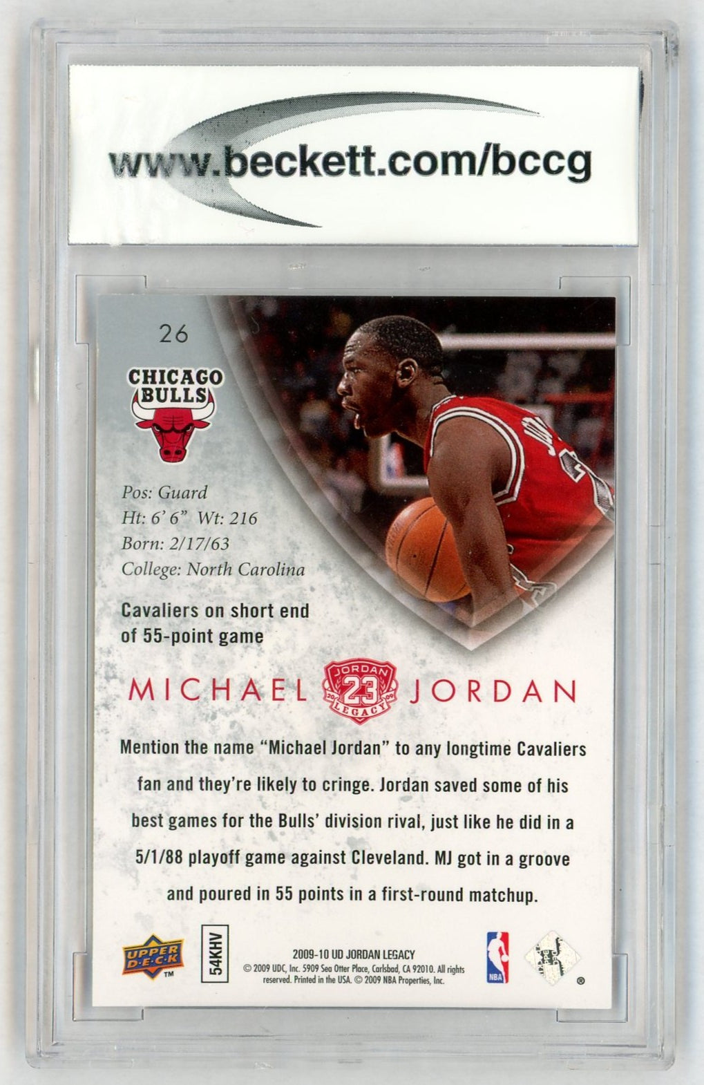 2009 Upper Deck Michael Jordan Legacy Collection Gold Michael Jordan #26 BCCG 10