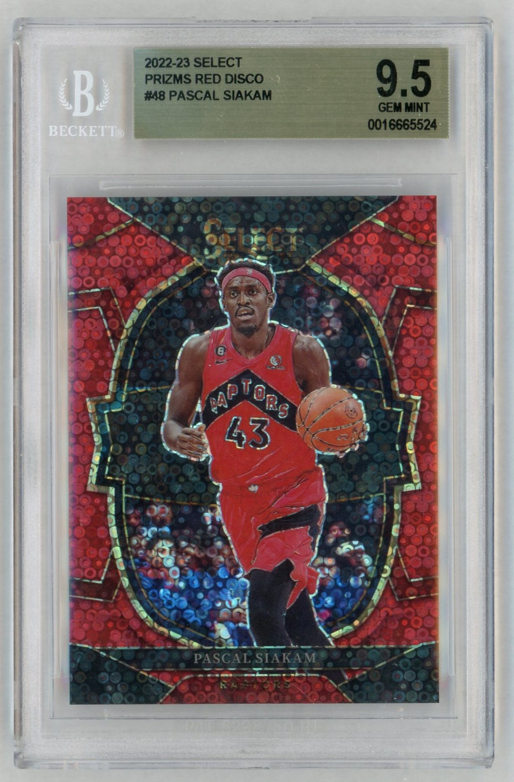 2022-23 Select #48 Pascal Siakam Red Disco /49 BGS 9.5