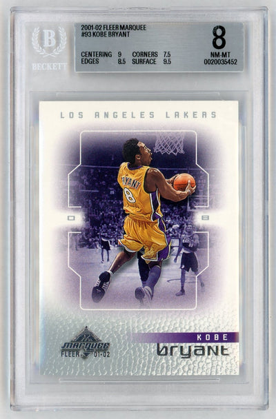 2001-02 Fleer Marquee Kobe Bryant #93 Beckett 8