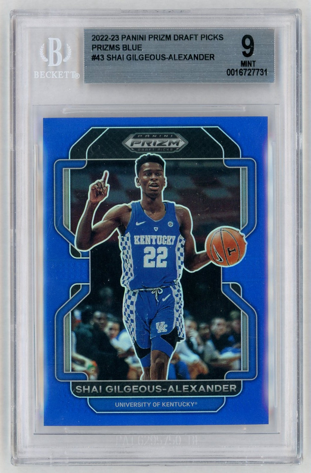 2022 Prizm Draft Picks #43 Shai Gilgeous-Alexander Blue /199 BGS 9
