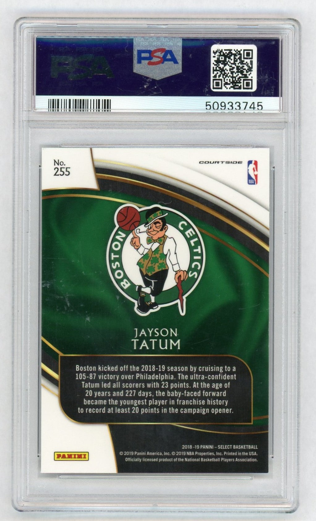 2018 Panini Select Concourse Jayson Tatum #255 PSA 9