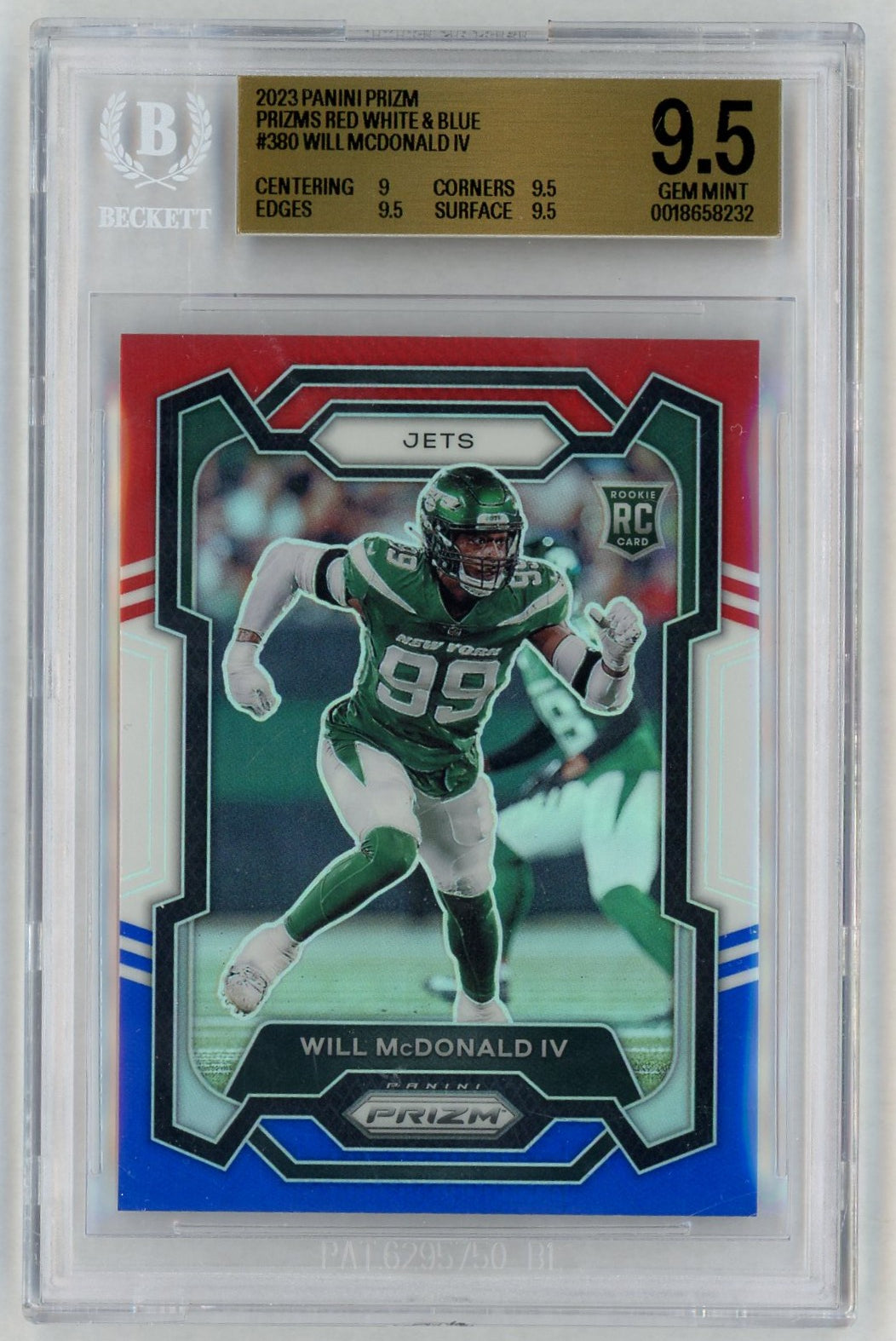 2023 Prizm #380 Will McDonald IV Red/White/Blue Rookie RC BGS 9.5