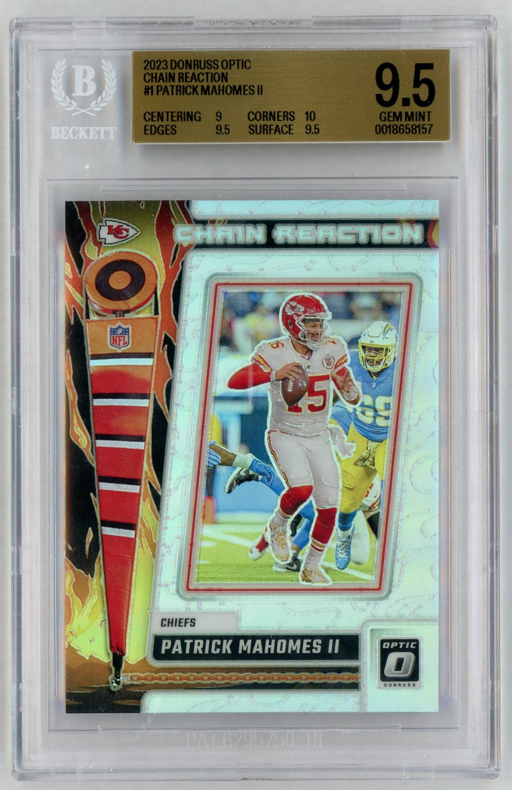 2023 Donruss Optic #CR-PM Patrick Mahomes II Chain Reaction BGS 9.5