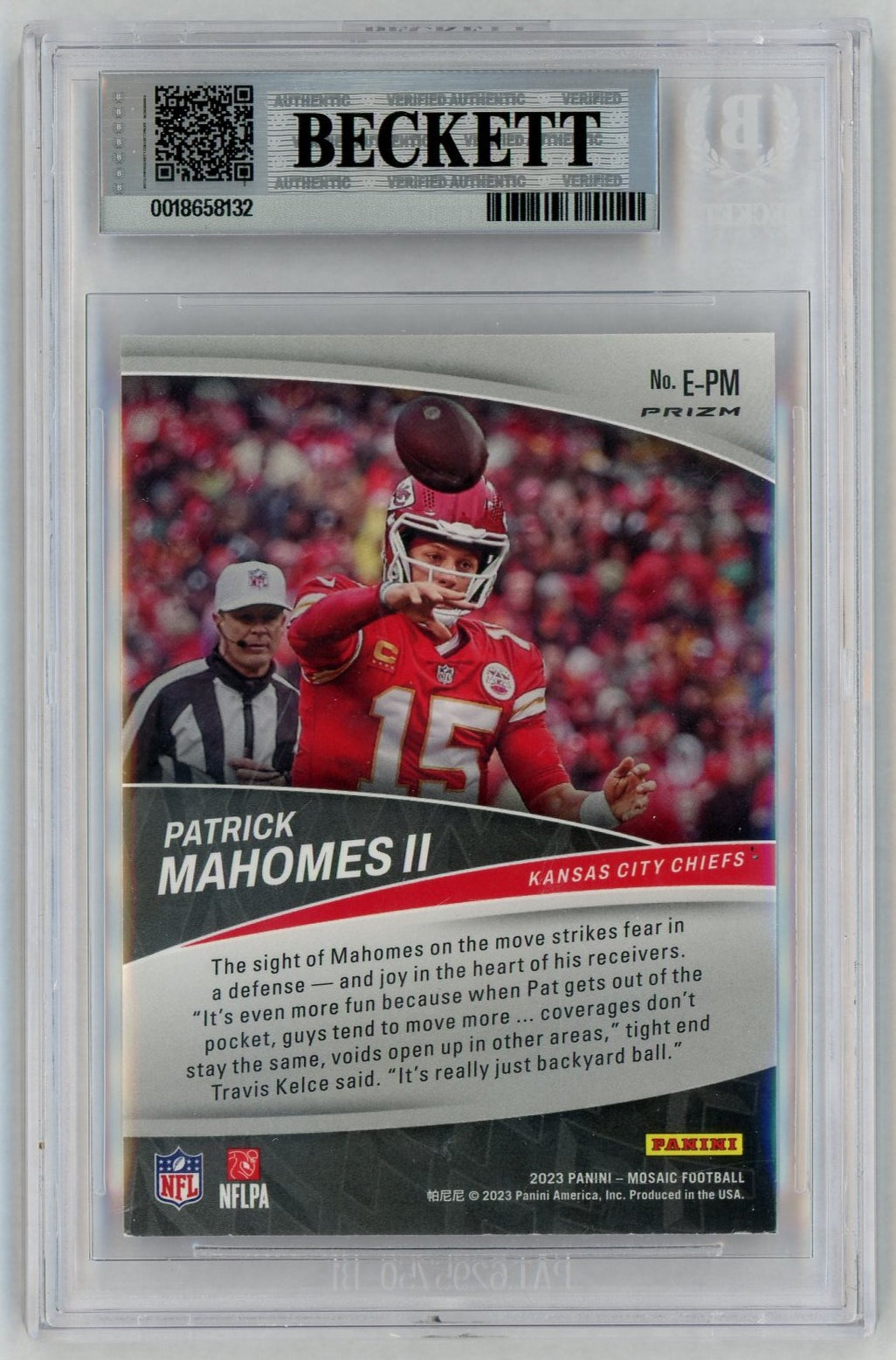 2023 Mosaic #E-PM Patrick Mahomes II Elevate Red BGS 9