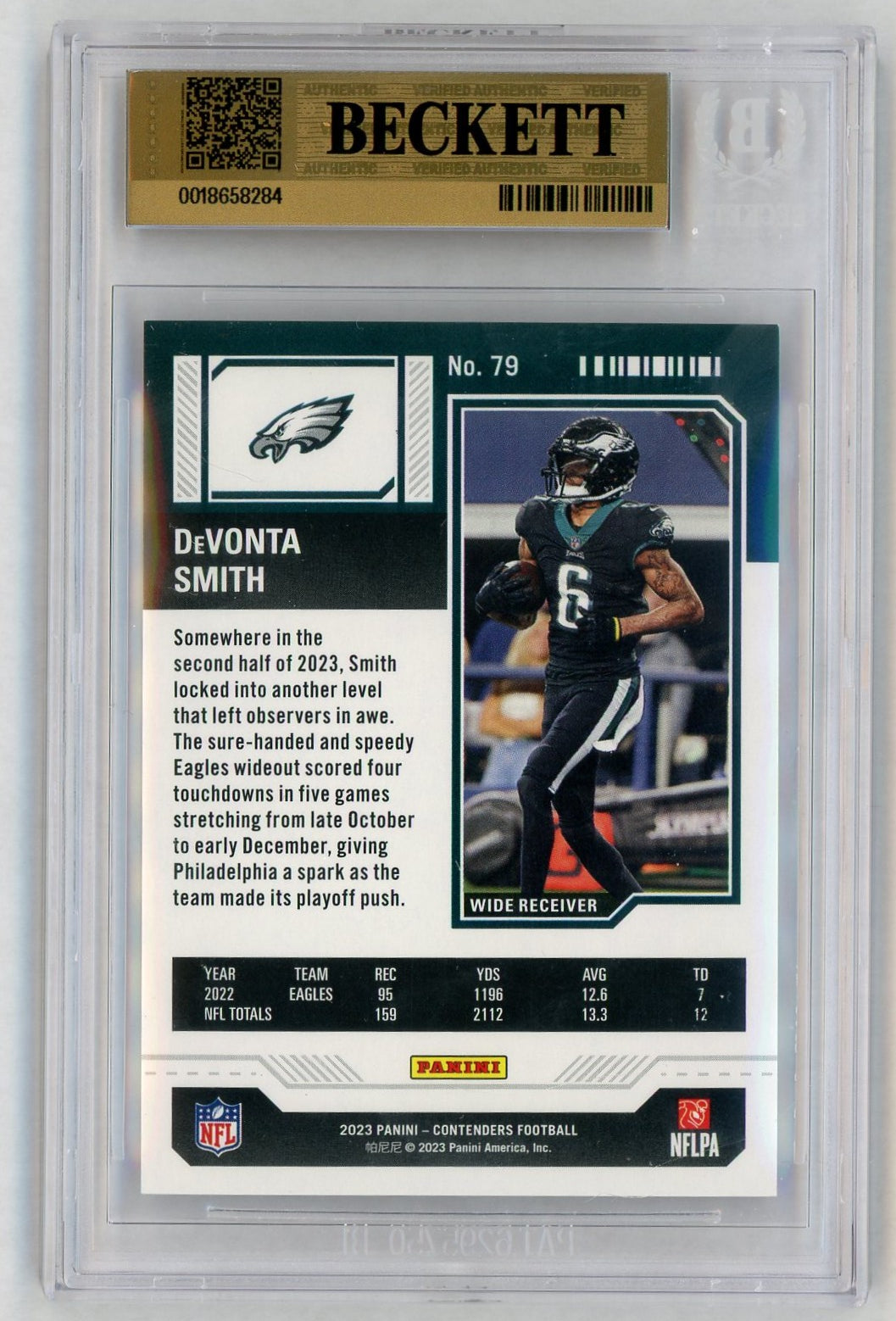 2023 Contenders #79 DeVonta Smith Conference Ticket /99 BGS 9.5