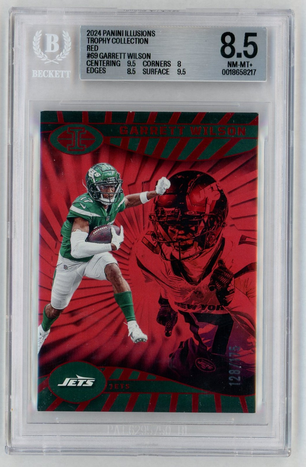2024 Illusions Trophy Collection #69 Garrett Wilson Red /175 BGS 8.5