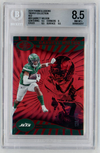 2024 Panini Illusions Garrett Wilson #69 Trophy Collection Red /75 BGS 8.5