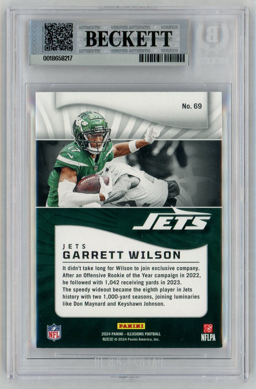 2024 Illusions Trophy Collection #69 Garrett Wilson Red /175 BGS 8.5