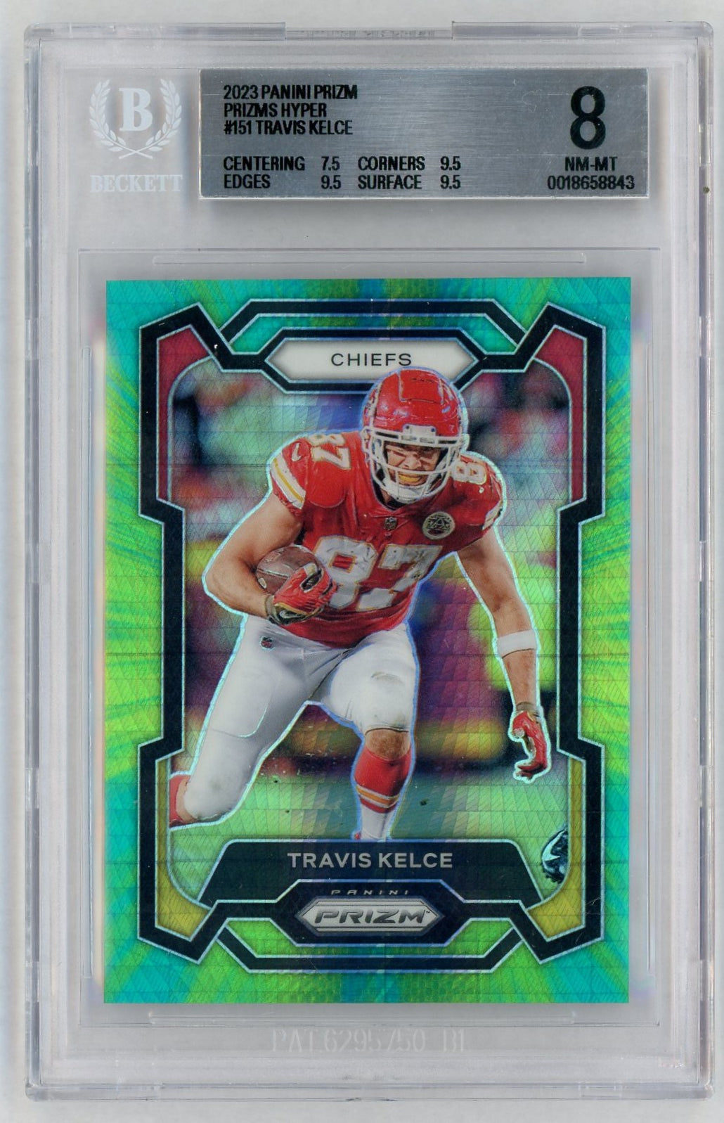 2023 Prizm #151 Travis Kelce Hyper /175 BGS 8