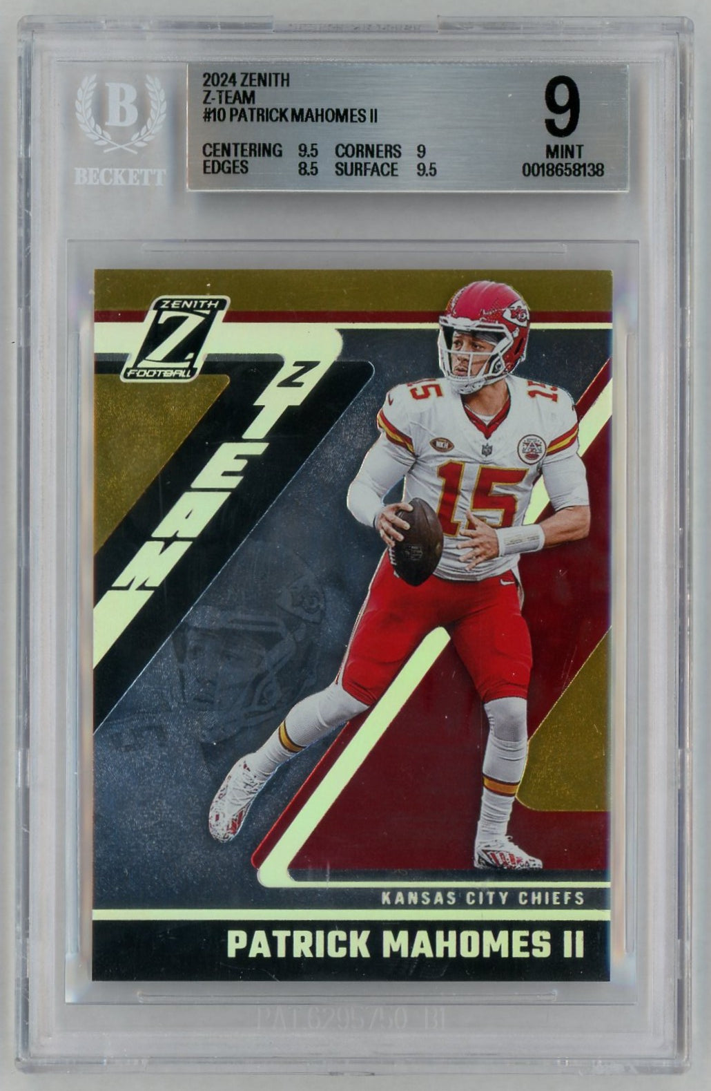 2024 Zenith #10 Patrick Mahomes II Z Team BGS 9