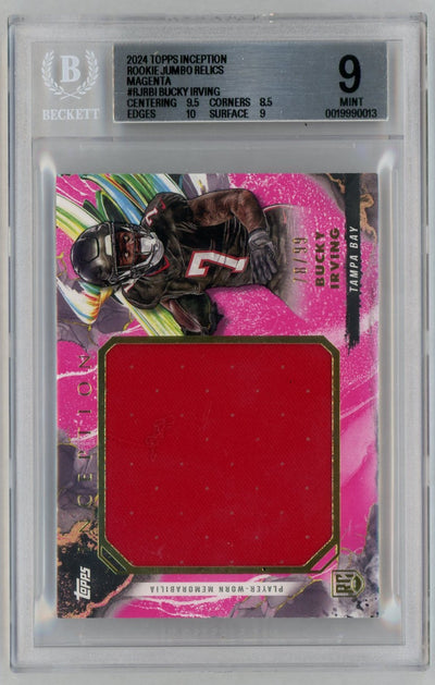 2024 Topps Inception Bucky Irving Rookie Jumbo Relics Magenta #RJRBI /99 Beckett 9
