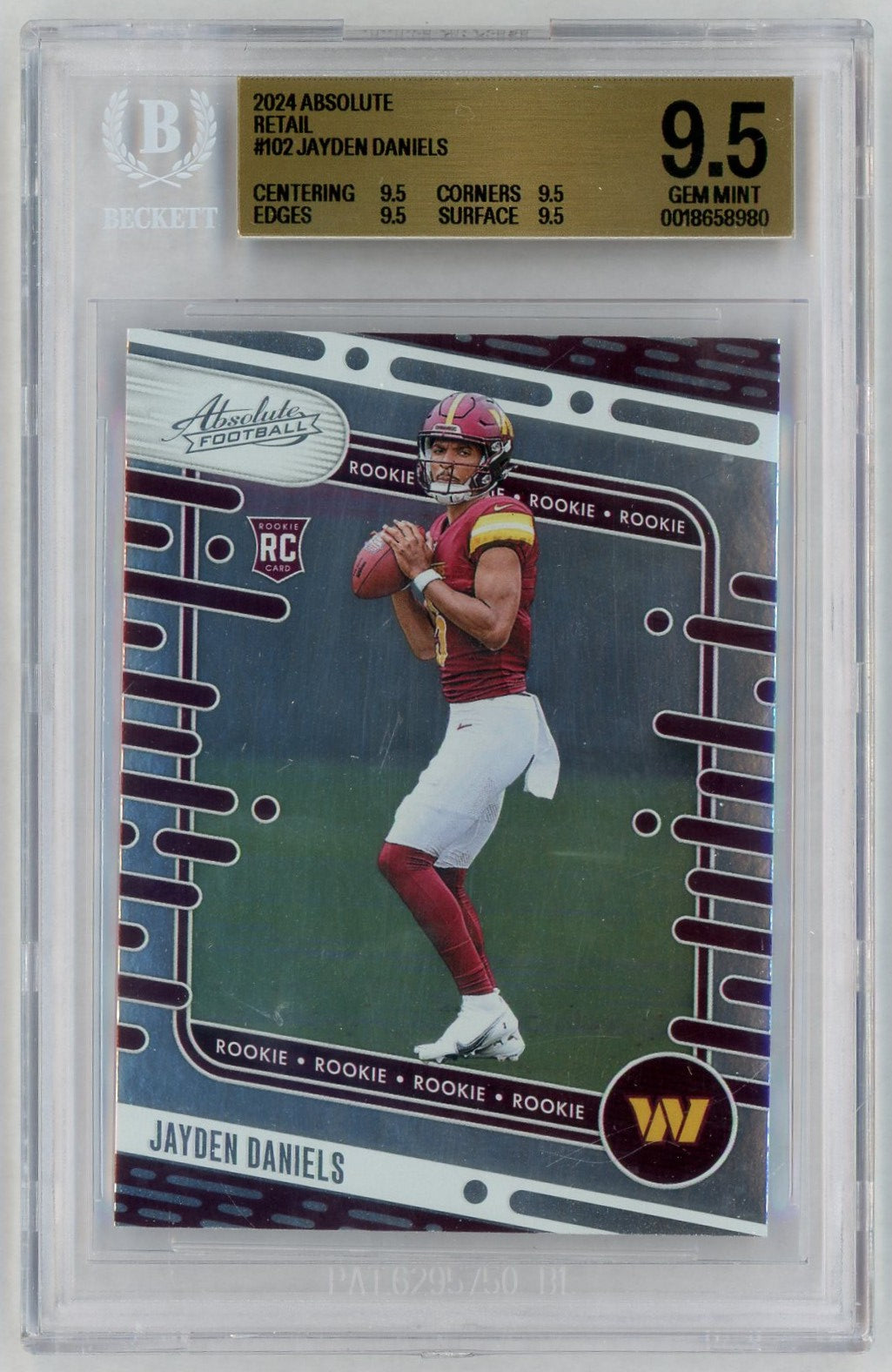 2024 Absolute #102 Jayden Daniels Retail Rookie RC BGS 9.5