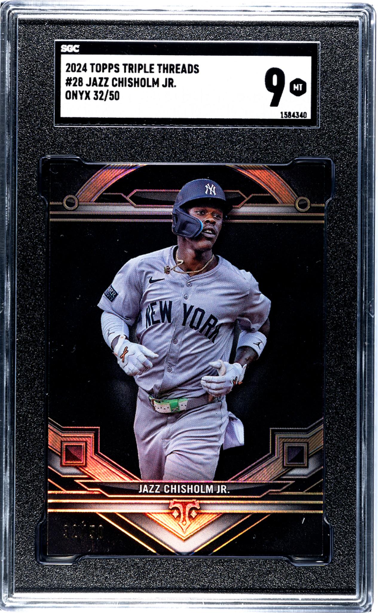 2024 Topps Triple Threads #28 Jazz Chisholm Jr. Onyx /50 SGC 9