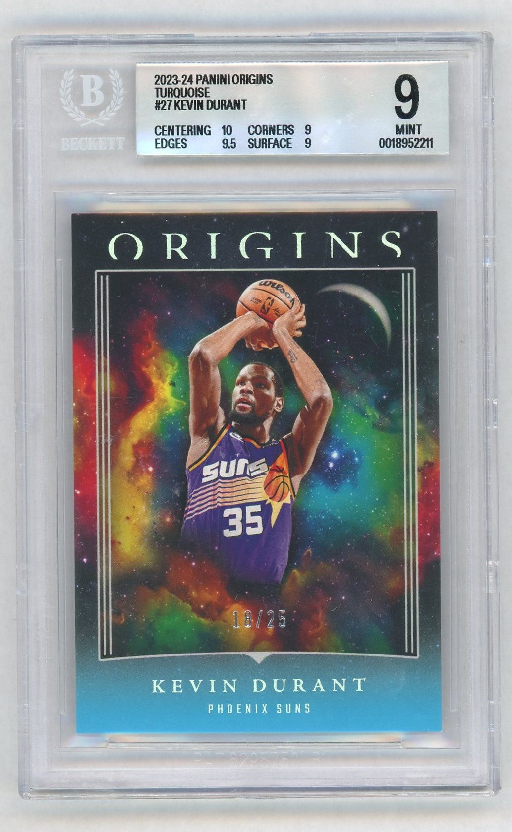 2023 Origins #27 Kevin Durant Turquoise /25 BGS 9