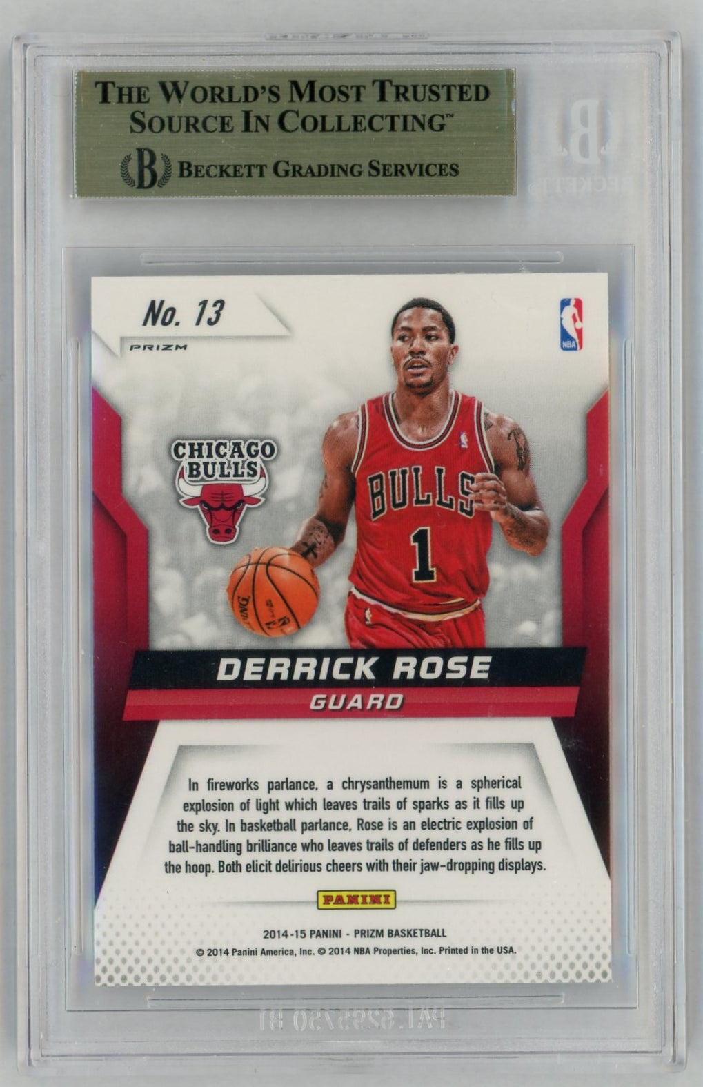 2014-15 Prizm #13 Derrick Rose Fireworks BGS 9.5