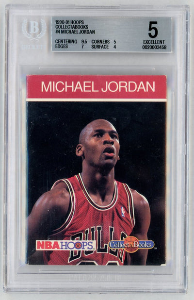 1990-91 NBA Hoops CollectaBooks Michael Jordan #4 Beckett 5